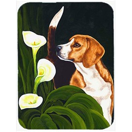 Caroline's Treasures AMB1077LCB Beagle Lillies Glass Cutting Board Large, 12H x 16W, multicolor