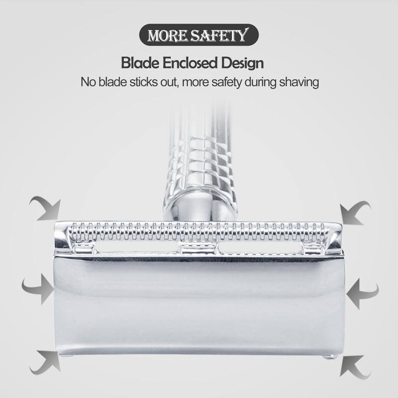 BAILI Double Edge Safety Razor Rust-proof Reusable Manual Stainless DE