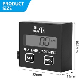 Digital Tachometer Chainsaw and Chainsaw, Inductive Tachometer for Small Engines, Waterproof with Operating Hour Meter