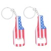 American Flag Beer Bottle Opener Keychain - Set of 2