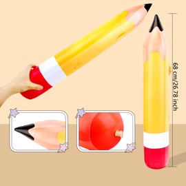 Spaluck 15 Pieces 27 Inch Giant Inflatable Pencil Blow up Yellow Large Jumbo Pencil Back to School Hanging Classroom Decoration for Kids Birthday Party Favors