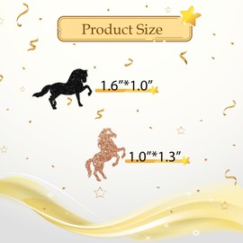 100pcs Horse Confetti, Black&Brown Glitter Horse Table Confetti for Horse Race Theme Party, Horse Paper Scatters, Cowboy Birthday/Weatern Baby Shower Party Table Decoration