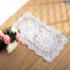 Feyarl 2 Pcs Rectangle Doilies Handmade Crochet Cotton Table Doilies