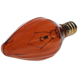 Satco S3374 120V Candelabra Base 25-Watt F10 Light Bulb, Amber