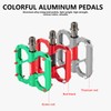 Bike Pedals - 3 Bearings Alloy Platform, Non-Slip 9/16" MTB