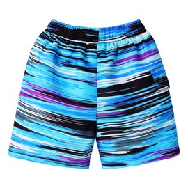 XFGIRLS Traje de baño para niños con bolsillos de secado rápido, pantalones cortos de playa con cintura ajustable, Línea, 11-12 Años