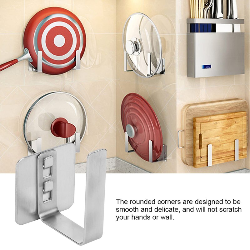 HISEEINLABEL 2pcs Wall Mounted Chopping Cutting Board Rack Pot Lid