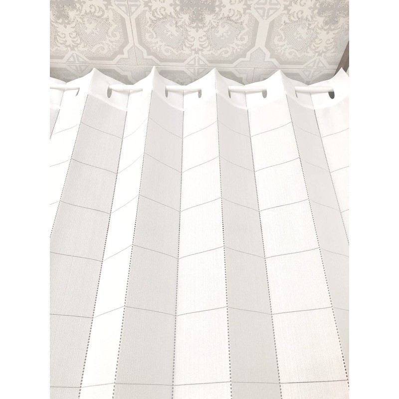 Flame-retardant Accordion Curtain, Solid, White, Room Divider, Noren, Long Partition,