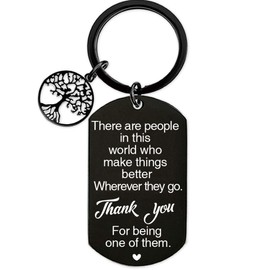 Thank You Gifts Appreciation Keychain - Employee Volunteer Appreciation Gift for Women and Men, Black Teacher Nurse Coworkers Leaving Keychains for Bags