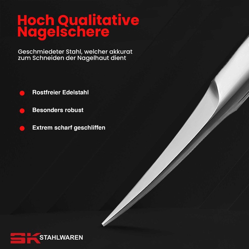 SK STAHLWAREN Premium Nail Scissors (10.5cm) - Stainless Steel Extra