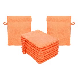 10 Piece Set Wash Mitts Premium, Colour: orange, Size: 16 x 21 cm