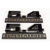 Black & Chrome Plated 5.4 5.4L Supercharged Emblems - Pair