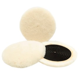SPTA Wool Buffing Polishing Pads, 3Pcs 5 Inch (125mm) Wool Cutting Pad, Wool Compounding Pad, Wool Buffing and Polishing Pads Wool Buffing Wheel for 5 Inch Car Polisher Compounding, Polishing, Buffing