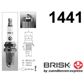BRISK Iridium Racing DOR14IR 1441 Spark Plugs (Pack of 4)