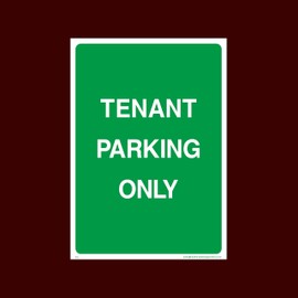 Tenant Parking only Plastic Sign with 4 Pre-Drilled Holes (P12) - No Parking, Private Property, Visitor, Customer, Car Park, Reserved