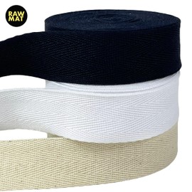 RAWMAT Twill Tape for Sewing 100% Cotton Webbing 1 Inch 5 Yard Roll Herringbone Ribbon Natural Ribbon Color for DIY Craft Making and Tote Bag Patterns for Sewing (Beige, 1 Inch)