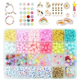 Ituoray 1337PC Beads and Bracelet Making Kit Includes Scissors/Tweezers/Needle /0.8CM Elastic Cord DIY Jewelry Craft for Teens Girls Adults Creative Gift