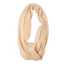 Prettystern XL 100% Cashmere Wool Unisex Loop Scarf Cashmere Round Scarf Knitted Scarf Winter Round Neckerchief Women Men Tube Scarf, beige