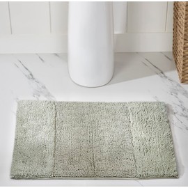 Better Trends Granada Collection, Luxurious 17x24 Bath Rug, Water Absorbing Bathroom Floor mat, Perfect Bath Mats for Bathroom, Quick-Dry & Non Slip Bath Mat, Toilet Rug - Sage Bath Mat