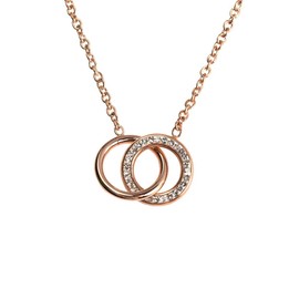LuckyLy Set Juego de Joyería para Mujer con Zirconia Cúbica, Aretes y Collar de Acero Inoxidable con Baño de Oro Rosa 18k – Regalo Mujer Cumpleaños y Regalos Mujer Originales, Modelo Amy