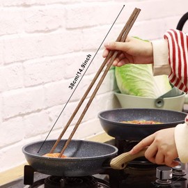 Chopstick Cooking Long, 2 Pairs 38cm/14.9 inc Long Wooden Chinese Chopsticks Hot Pot Chopsticks Kitchen Frying Chopstick Cooking Chopsticks 38cm/14.9 inc