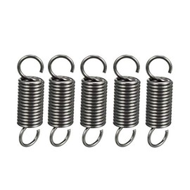 sourcing map Pack of 5 tension spring wire diameter 0.059 inches, AD 0.47 inches, free length 1.97 inches, stainless steel, small double hook, tension spring