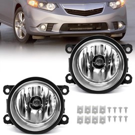 TOPUS Pair Fog Lights Assembly Only fit For Acura TSX 2011-2014 RDX 2010-2018 TL 2012-2014 ILX 2013-2018 Driver & Passenger Side with H11 12V/55W Halogen Bulbs Replacement For 4F9Z15200AA, 261509B90E