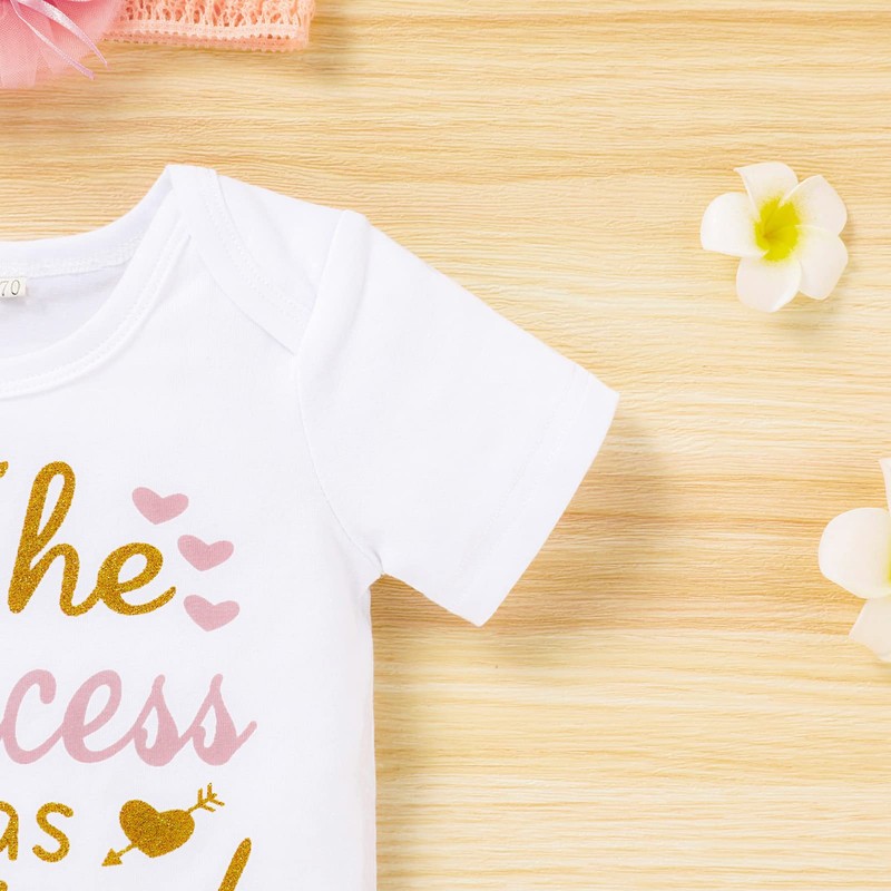 GRNSHTS Newborn Infant Baby Girl Clothes Short Sleeve Letter Print