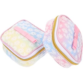 Bolsas para Almacenamiento de Toallas Sanitarias Cremallera, 2 Unidades de Nylon y Tela, Ideales para Adolescentes y Viajes Escolares Color Aleatorio