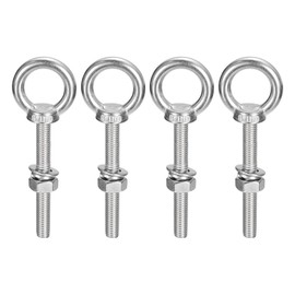 sourcing map Lifting Eye Bolt, 4 Sets M10 x 80mm Eye Bolt with Nut Washer 304 Stainless Steel Shoulder Lifting Ring Eye Bolt for Hanging Item