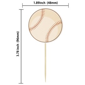 36 piezas de adornos para cupcakes de béisbol, temática de pelota deportiva, para decoración de tartas de baby shower, temática deportiva, decoración de tartas para fiestas de cumpleaños para niños