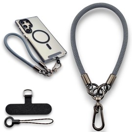 RATASK Wrist Strap Lanyard, Rope Lanyard Wrist Strap for Mobile Phones, Cameras, Keyring, Keychain,Mobile Accessory Pendant (7mm Thickness) (Grey)
