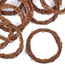 12 Inch Grapevine Twig Wreaths by Factory Direct Craft (12 Pieces) - Bulk Pack of 12 Natural Dried Vine Round Wreath Frames (12 inch Diameter)