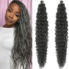 Grey Boho Hair for Braiding Deep Wave Curly Wavy Braiding
