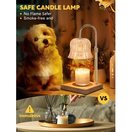 zmzdp Candle Warmer lamp,Adjustable Height with Timer Dimmable Wax Melts Warmer for Jar Candles Home Decor (with 2 Bulbs) (Flower)