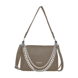 ARISTOTE Shoulder Bags for Women, Leather Purse Handbag Hobo Tote Crossbody Wallet with Removable Strap (Khaki)