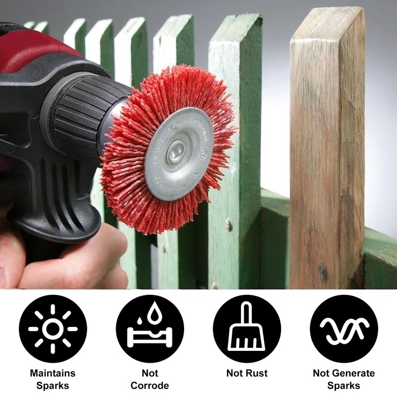 Qivine Nylon Wire Cup Brush Angle Grinder, 8-Piece Grinding Attachment