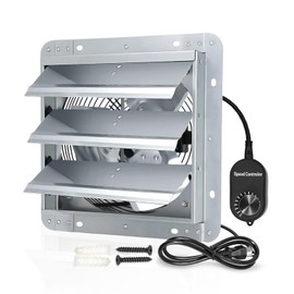 Aibabcue Shutter Exhaust Fan, 12 inch Wall Mount Attic Fans w/Speed Controller,1030 CFM,Chicken Coops Vent Fan for Greenhouse, Gable, Barn, Garage, Shed Ventilation Fan