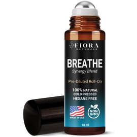 Fiora Naturals Breathe Essential Oil Roll-On Blend - 100% Pure Eucalyptus, Peppermint & Tea Tree Oil Aromatherapy Blend. Therapeutic-Grade - 10ml