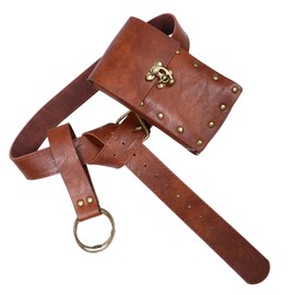 Baluue Medieval Sabre Belt Renaissance Style Adjustable Ring Cosplay Accessory Historical Viking Belt