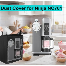 Ice Cream Machine Dust Cover for Ninja NC701 | Waterproof Dust-Proof | Translucent Style for Easy Model ID | Made of 600D Nylon | Compatible with Ninja Creami Swirl Soft Serve Maker(Dust Cover)