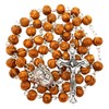 TALISMAN4U CATHOLIC ROSARY NECKLACE Olive Wood Carved Beads With Jerusalem