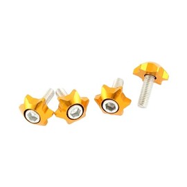 REPAIROCK 4 Pcs Cars License Plate Bolts Screws Decor Stars Shaped Auto Replacement Parts
