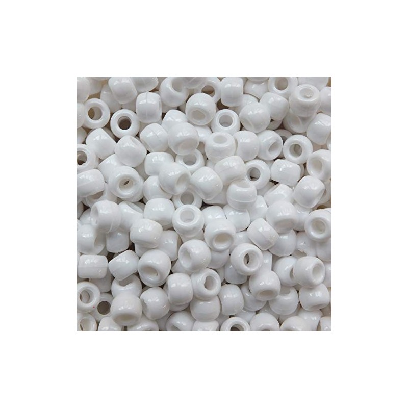 White Crow Beads Pony Beads Made in USA 6x9mm