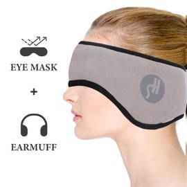 jojofuny Sleeping Ear Muffs Noise Cancelling Ear Covers Winter Ear Warmer Headbands for Sleeping Workout Jogging Yoga Air Travel Grey 60cm