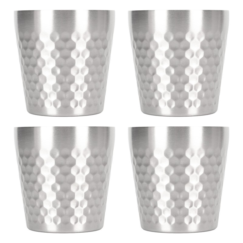 4pcs 304 Stainless Steel Cup Double Layer Insulated Thickened Cup