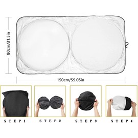 Auto Sonnenschutz, Auto Windschutzscheibe Sonnenschirm, Sommer Sonnenschutz Auto Frontscheibe Sonnenschutz Sonnenblende Windschutzscheiben Abdeckung UV-Schutz für SUV, Truck, Auto (150 x 80)