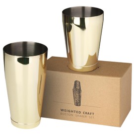 Jettory Boston Shaker, 2-Piece Stainless Steel Cocktail Shaker Set, 750 ml / 500 ml Cocktail Shaker, Bar Set for All Professional Bartender and Home Cocktail Lovers (Gold)
