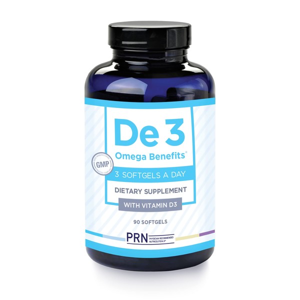 PRN De3 Omega 3 Fish Oil Supplement - Support for Dry Eyes, 2240mg EPA & DHA in Natural Triglyceride Formula - Improved for Healthy Eye Care, 3 Servings Per Day, 1 Month Supply