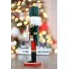15 inches Handmade Christmas Nutcracker Traditional Decoration Soldier in Green